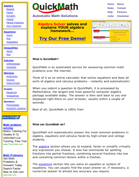 QuickMath ... - Applied Math and Science Education Repository