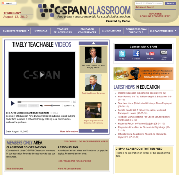 Applied Math And Science Education Repository - C-SPAN Classroom